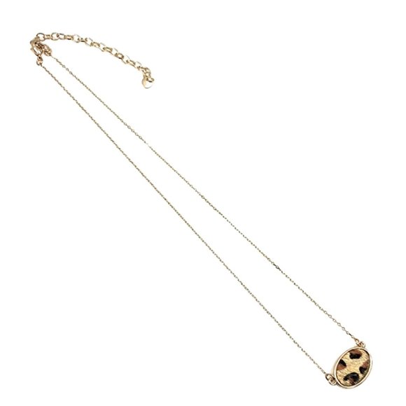 Fashion Statement Necklace Animal Skin Print 16" with Extender - Picture 3 of 4